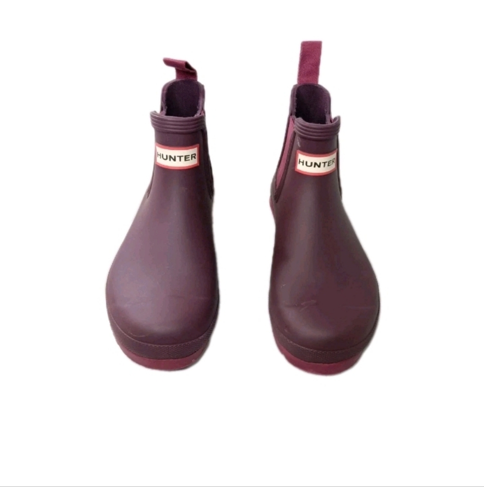 HUNTER Original Waterproof Chelsea Rain Boot Women's Size 6 Burgundy Retail $155 - Picture 5 of 8